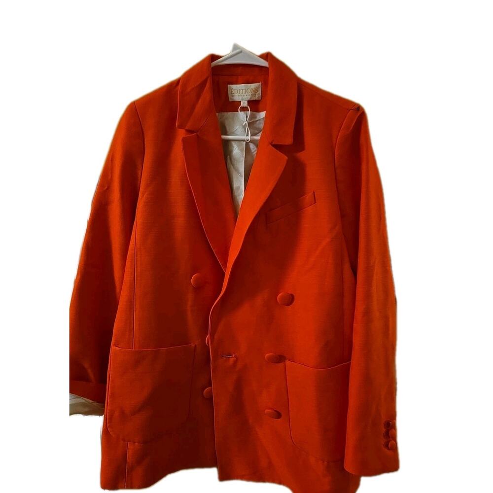 Sézane Double Breasted Blazer Orange Size 36 Size Med Excellent Used Condition
